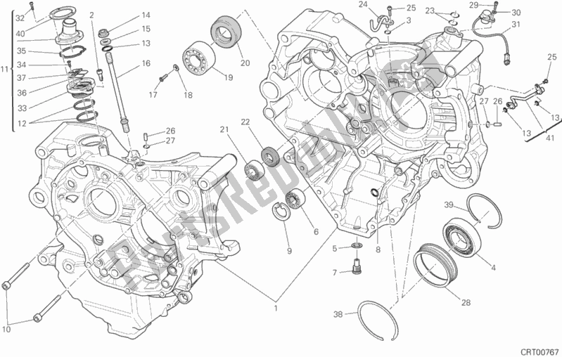 Alle onderdelen voor de Halve Carters Paar van de Ducati Diavel Carbon FL Thailand 1200 2019